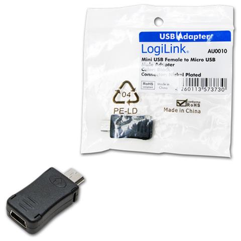 AU0010, Micro USB, Mini USB, Maschio / femmina, Nero - Foto 1